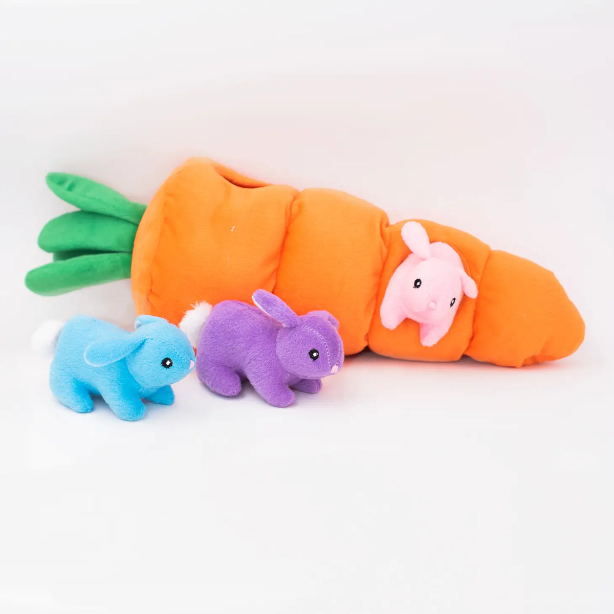 ZippyPaws Burrow Dog Toy - Carrot & Bunnies