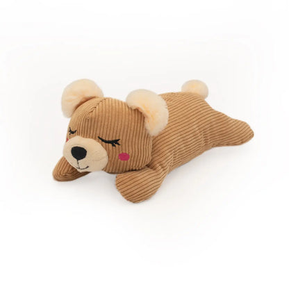 ZippyPaws Snooziez with Shhhqueaker Dog Toy - Bear