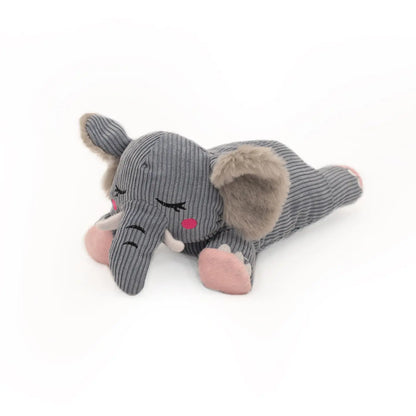 ZippyPaws Snooziez with Shhhqueaker Dog Toy - Elephant
