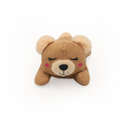 ZippyPaws Snooziez with Shhhqueaker Dog Toy - Bear