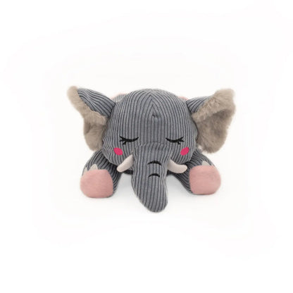 ZippyPaws Snooziez with Shhhqueaker Dog Toy - Elephant