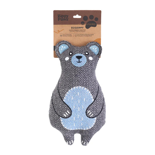 ZippyPaws Cotton & Suede Eco Dog Toy - Bear