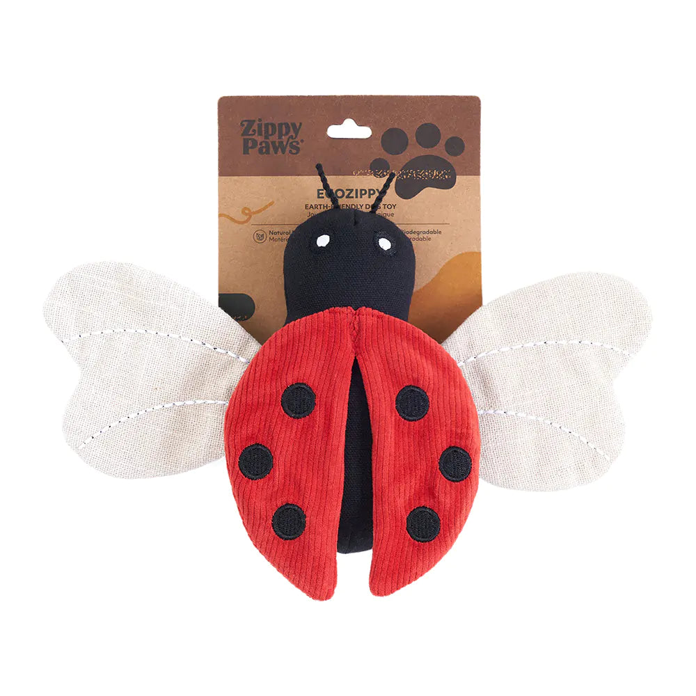 ZippyPaws Cotton & Suede Eco Dog Toy - Ladybug