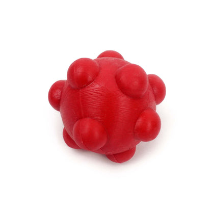 Red textured ball on a white background