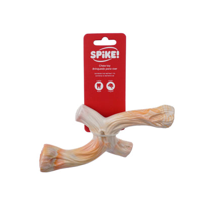 Dog chew toy with red Spike! packaging on a white background