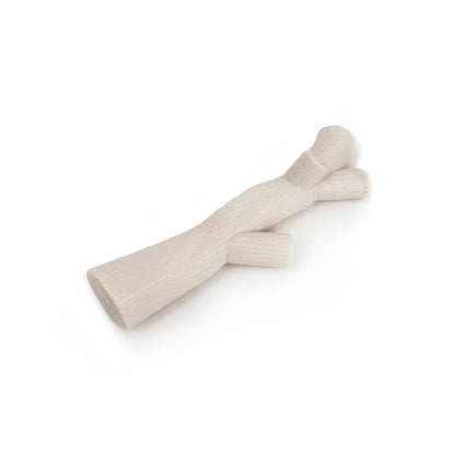Beige dog toy on a white background