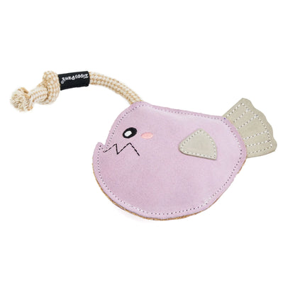 ZippyPaws Suede & Rope Eco Dog Toy - Angler Fish