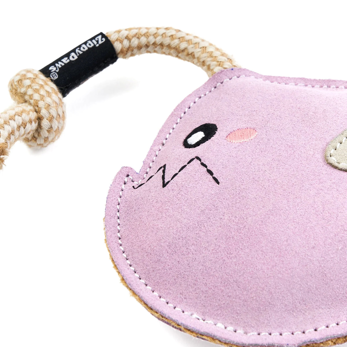 ZippyPaws Suede & Rope Eco Dog Toy - Angler Fish