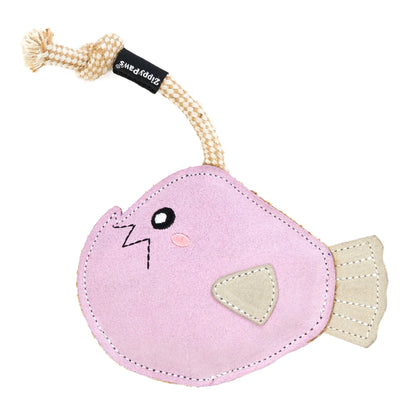 ZippyPaws Suede & Rope Eco Dog Toy - Angler Fish