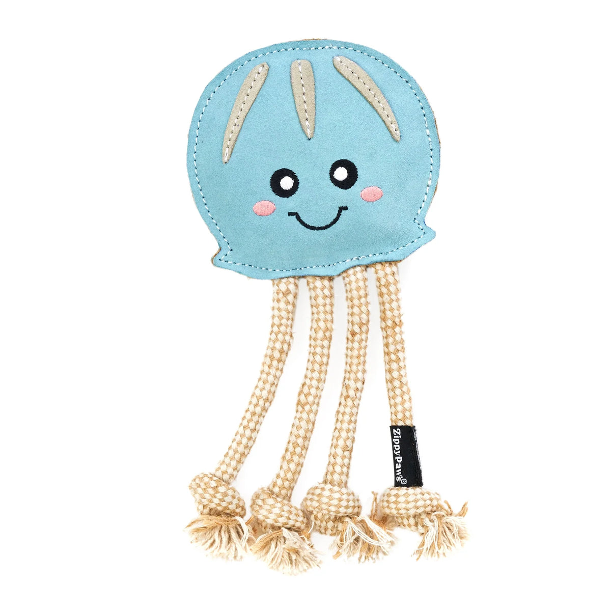 ZippyPaws Suede & Rope Eco Dog Toy - Jellyfish