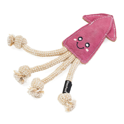 ZippyPaws Suede & Rope Eco Dog Toy - Squid