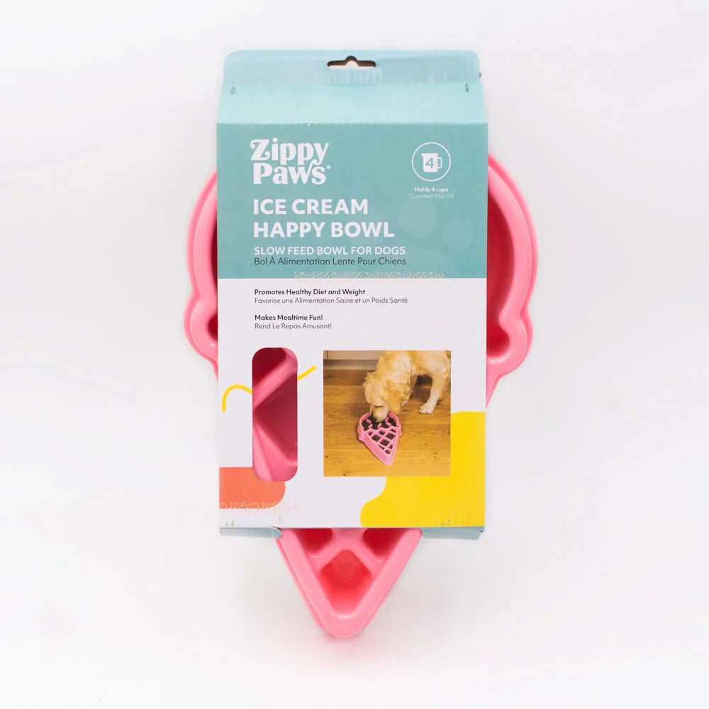 ZippyPaws Slow Feeder Dog Bowl - Ice Cream