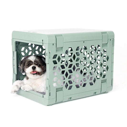 KindTail Pawd® Modern Light Green Collapsible Plastic Dog & Pet Crate