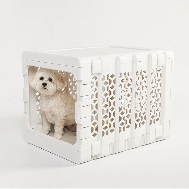 KindTail Pawd® Modern White Collapsible Plastic Dog & Pet Crate