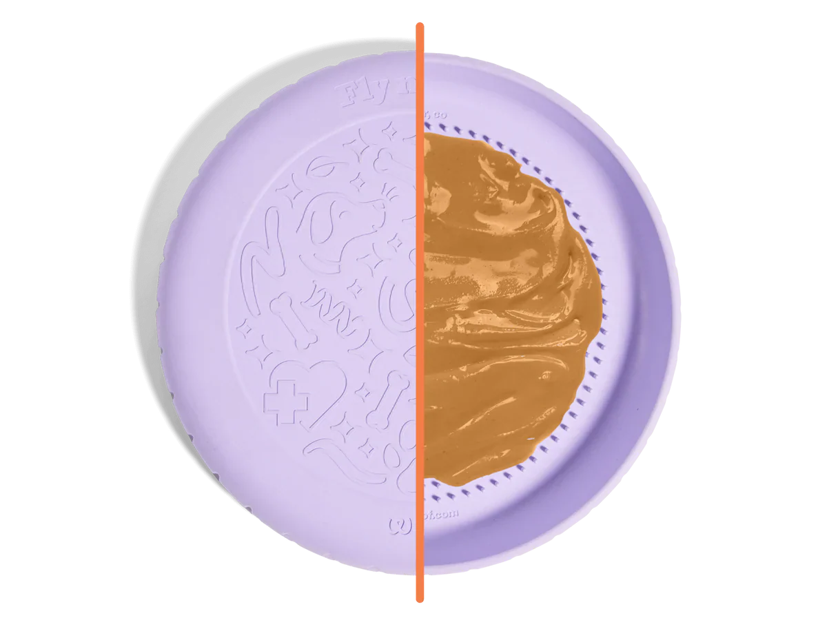 Woof Fly 'N' Feed Lavender Dog Frisbee & Lick Mat