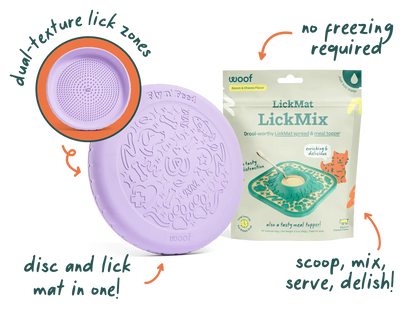 Woof Fly 'N' Feed Lavender Dog Frisbee & Lick Mat