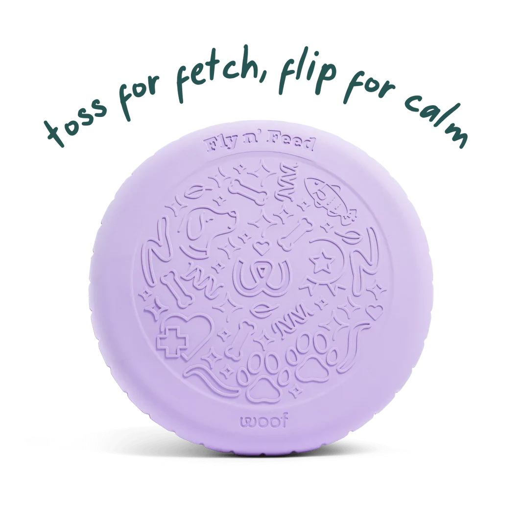 Woof Fly 'N' Feed Lavender Dog Frisbee & Lick Mat