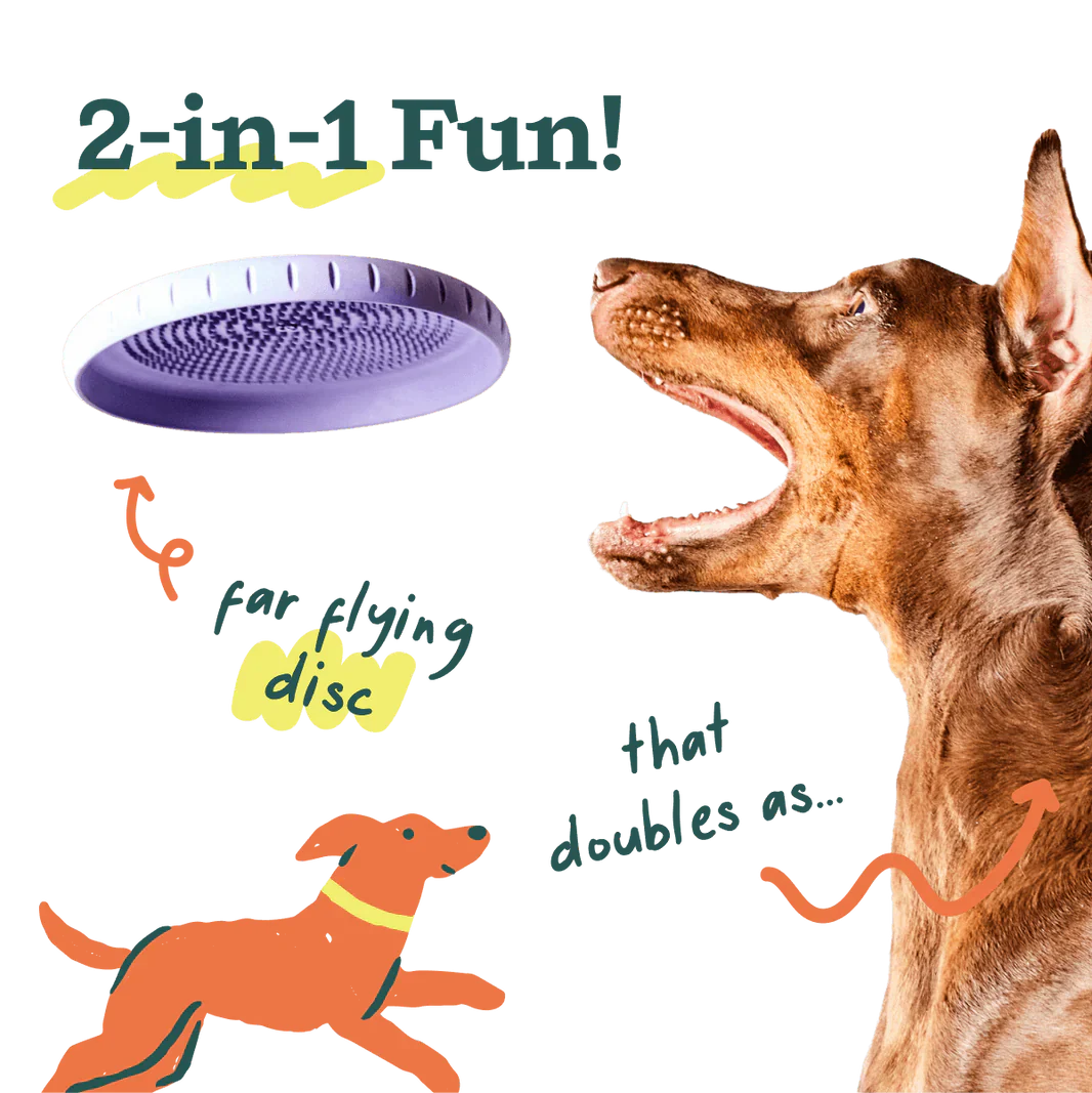 Woof Fly 'N' Feed Lavender Dog Frisbee & Lick Mat