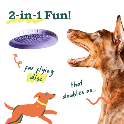 Woof Fly 'N' Feed Lavender Dog Frisbee & Lick Mat