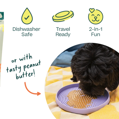 Woof Fly 'N' Feed Lavender Dog Frisbee & Lick Mat