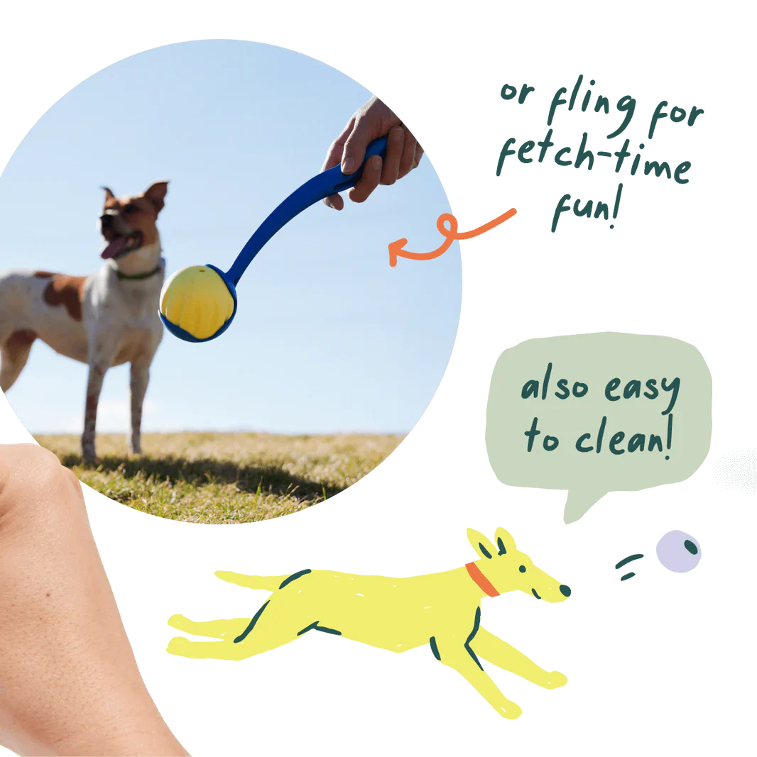 Woof Yellow Flyball 2-in-1 Dog Ball & Puzzle Toy