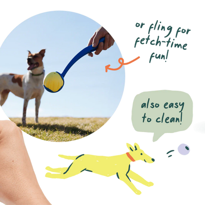 Woof Yellow Flyball 2-in-1 Dog Ball & Puzzle Toy