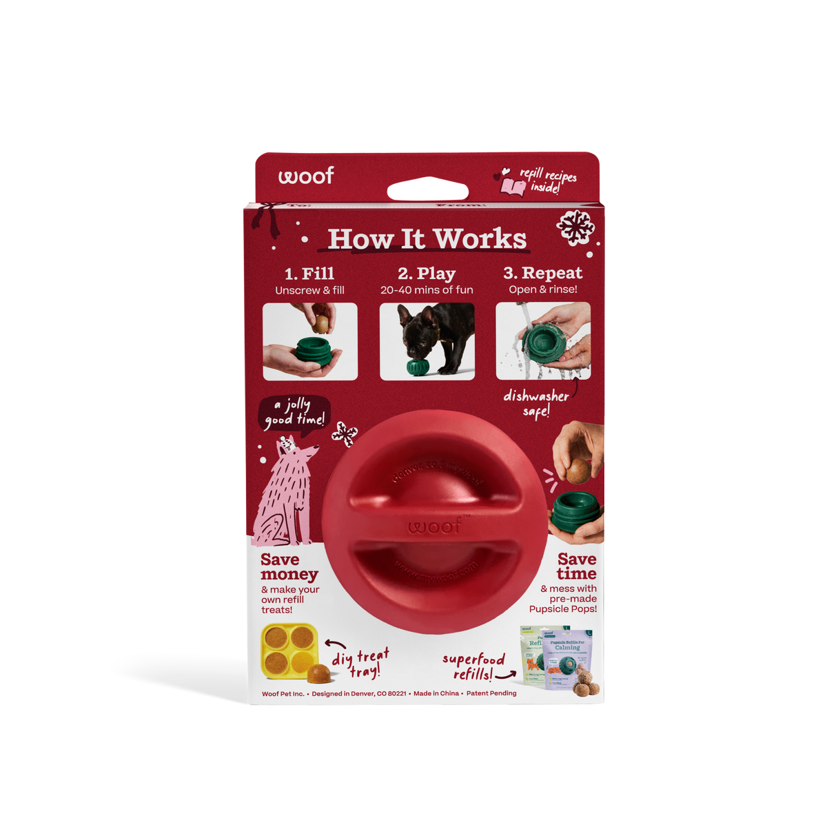 Woof Festive Red Pupsicle Toy