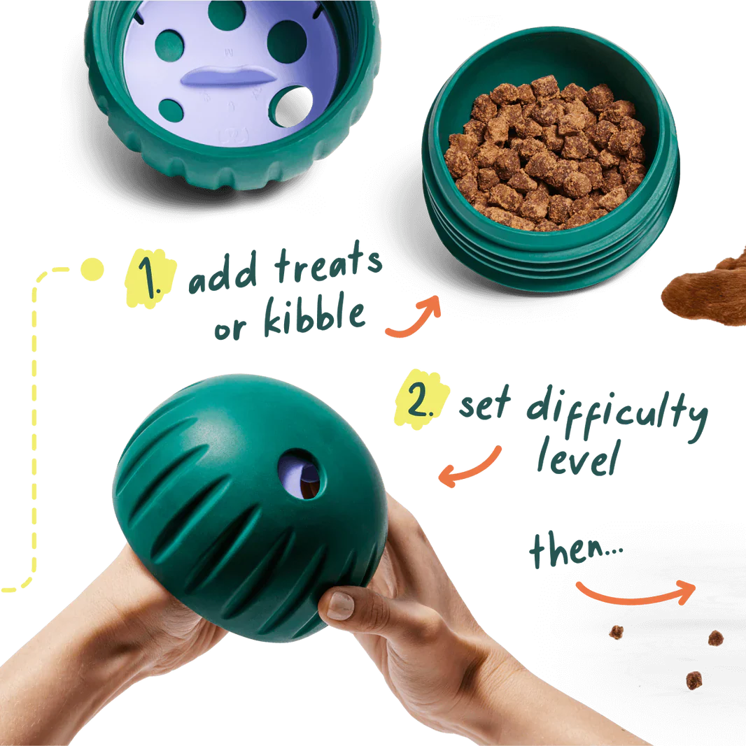 Woof Walkabout Slow Feeder Ball & Treat Puzzle Dog Toy