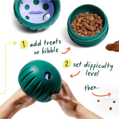 Woof Walkabout Slow Feeder Ball & Treat Puzzle Dog Toy