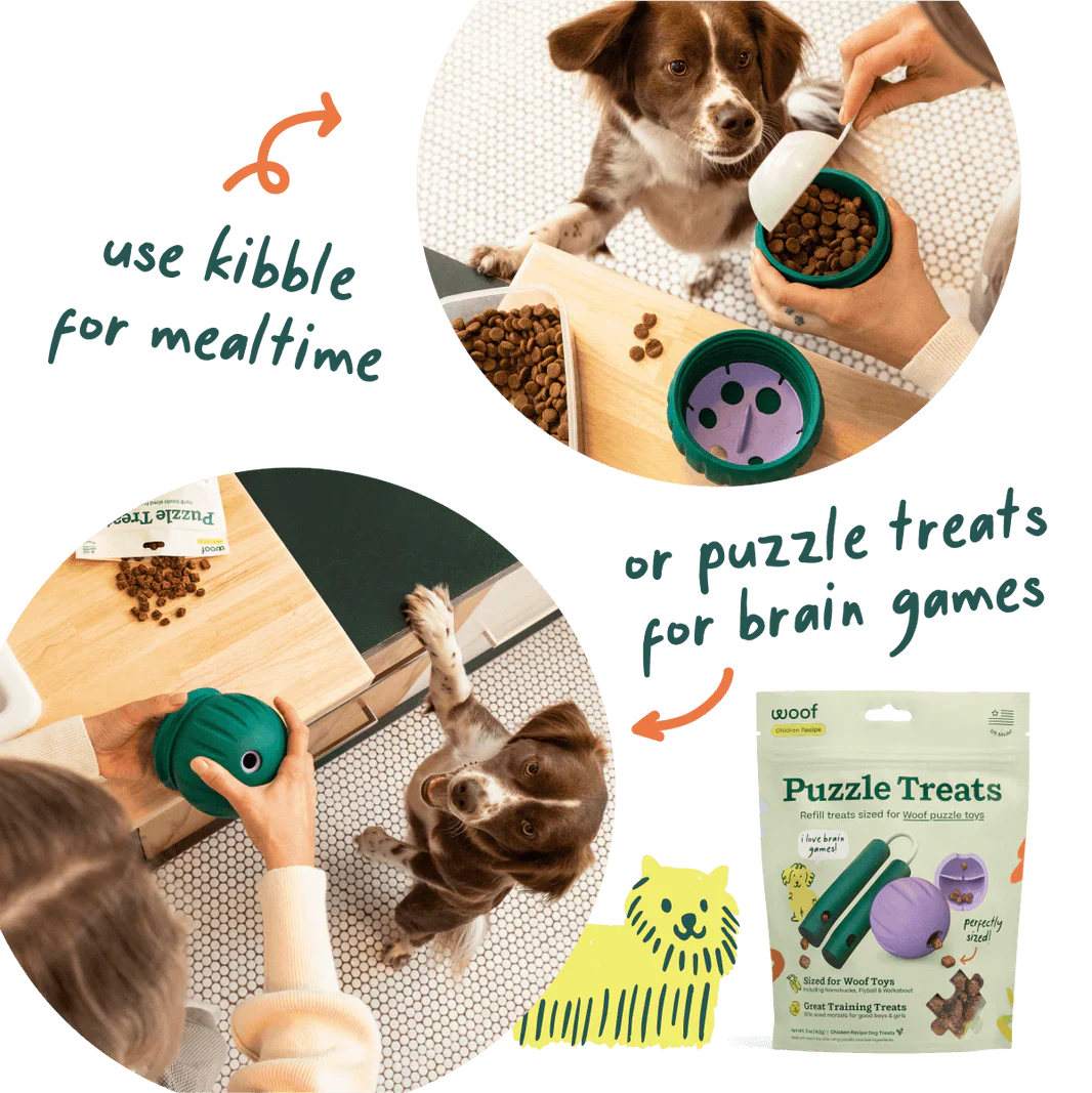Woof Walkabout Slow Feeder Ball & Treat Puzzle Dog Toy