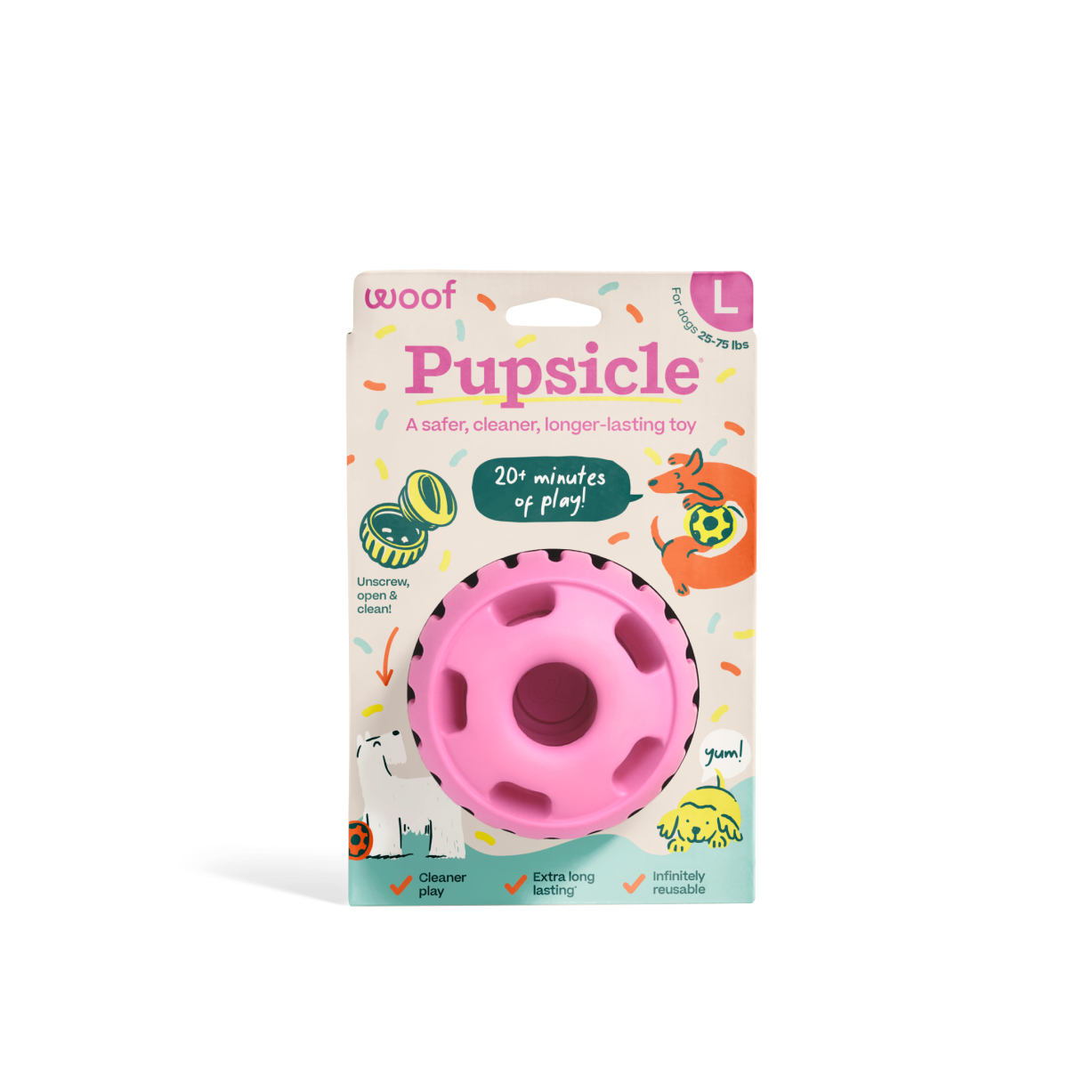 Woof Pink Birthday Pupsicle Toy