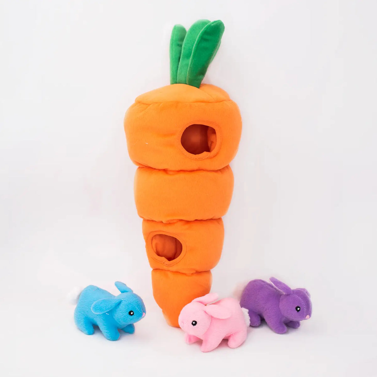 ZippyPaws Burrow Dog Toy - Carrot & Bunnies