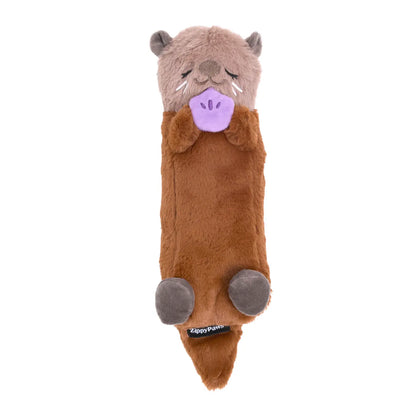 Plush otter toy on a white background