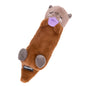Brown plush toy resembling an otter with a purple interior, featuring the ZippyPaws brand on a white background.