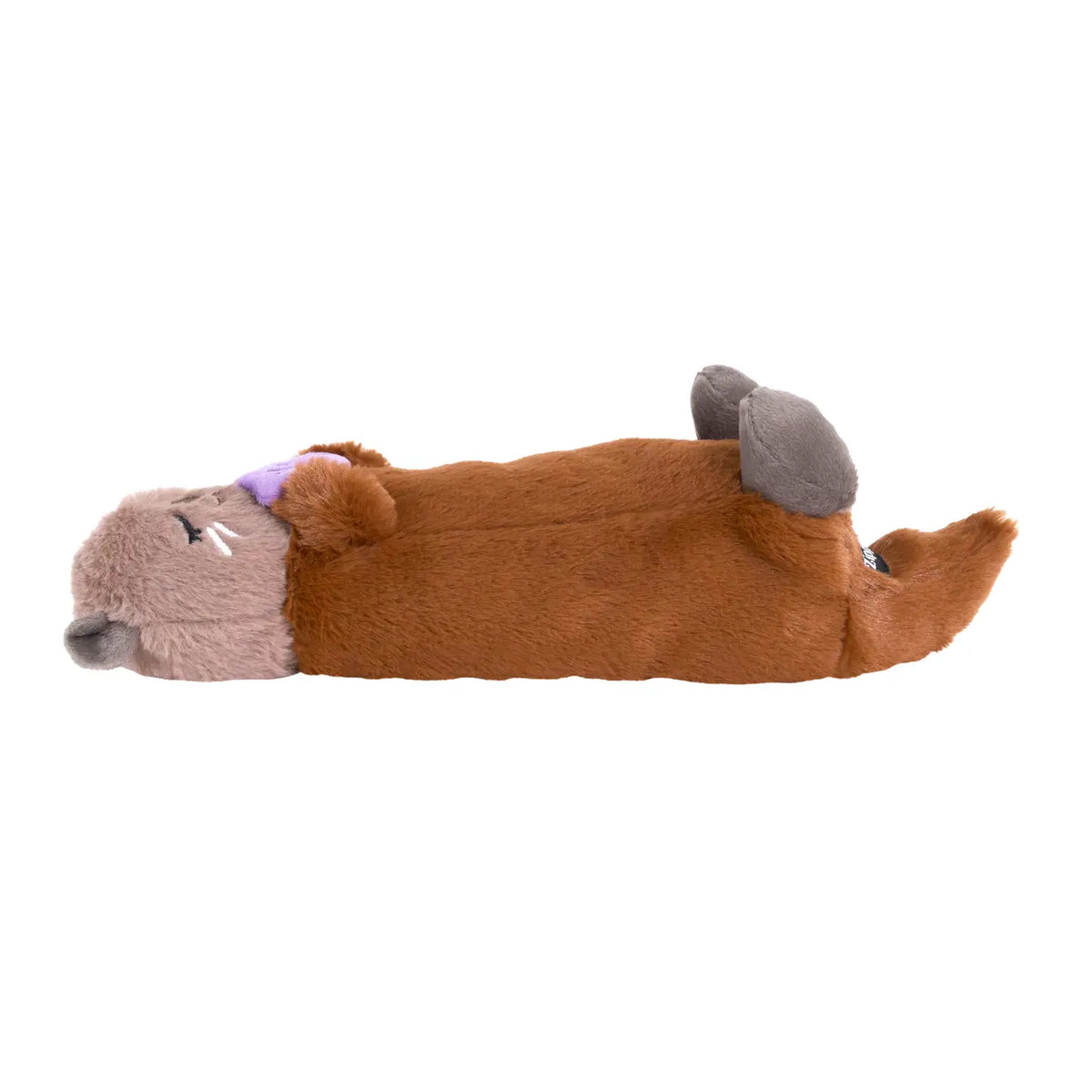 Plush otter toy on a white background