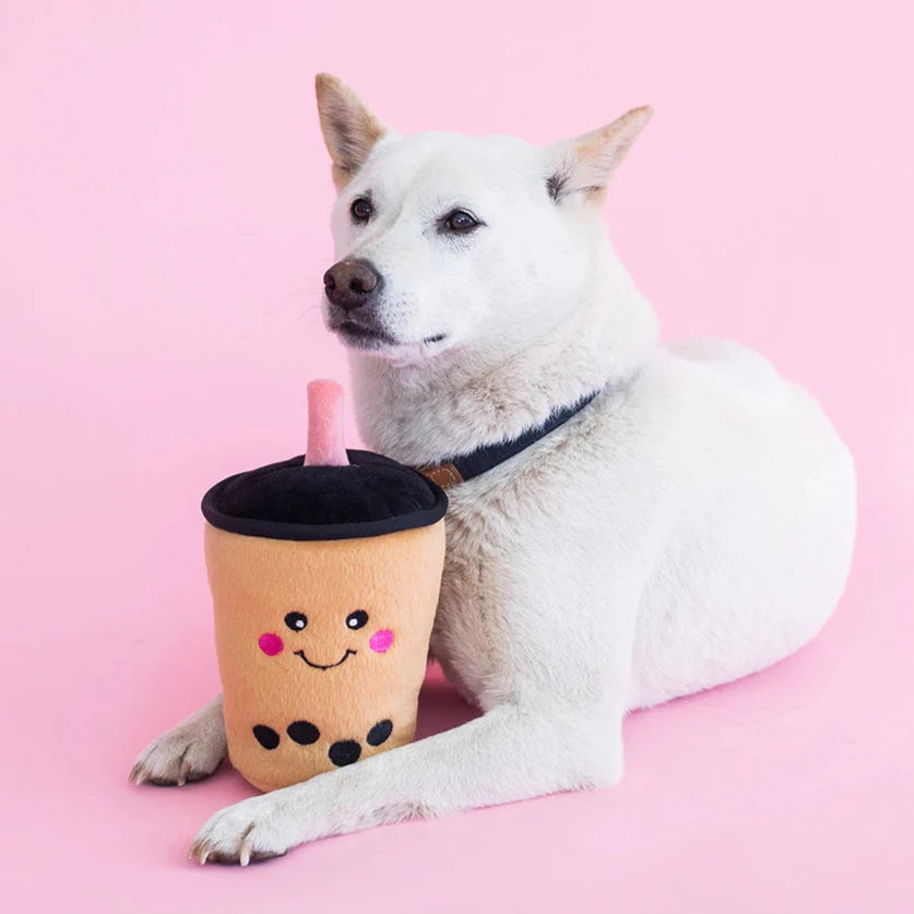ZippyPaws Nomnomz Dog Toy - Boba Milk Tea