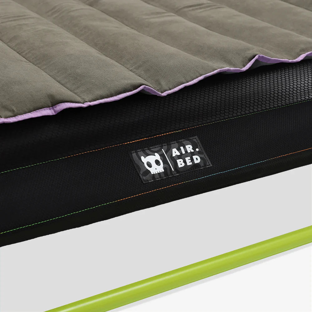 Air mat on air bed with visible brand logo on a white background