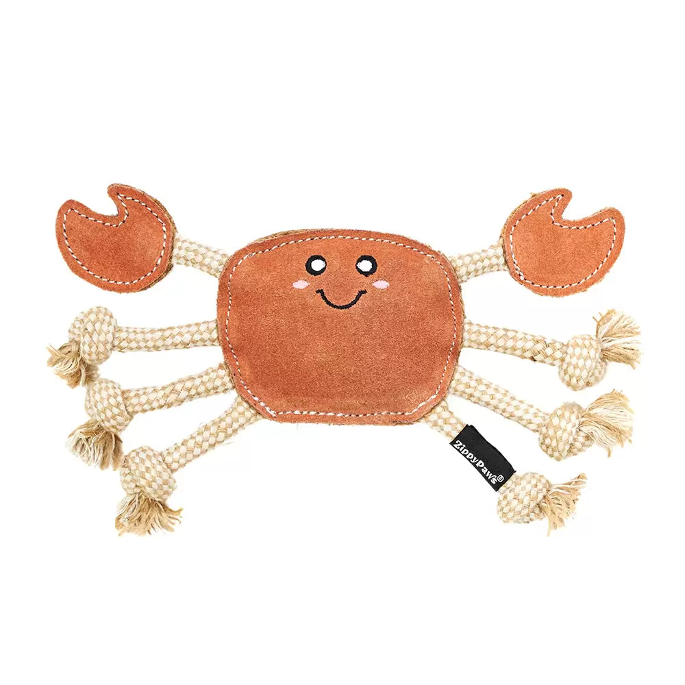 ZippyPaws ecoZippy Suede and Rope Buddies – Crab