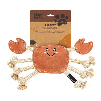 ZippyPaws ecoZippy Suede and Rope Buddies – Crab