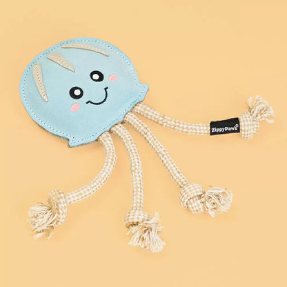ZippyPaws ecoZippy Suede and Rope Buddies – Jellyfish