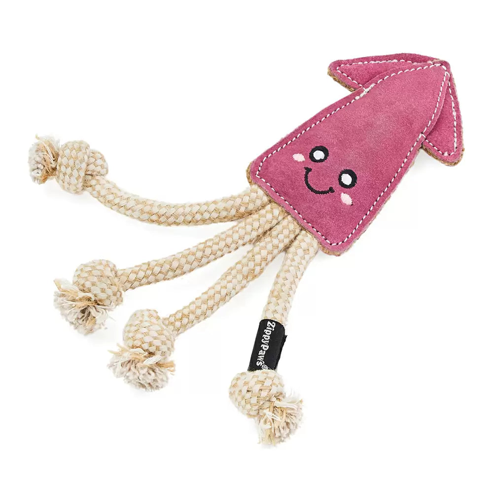 ZippyPaws ecoZippy Suede and Rope Buddies – Squid