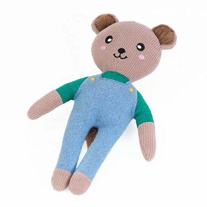 ZippyPaw ecoZippy Felt Friends Dog Toy - Benjamin Bear