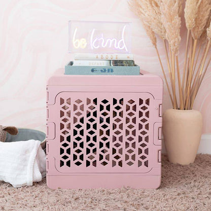KindTail Pawd® Modern Pink Collapsible Plastic Dog & Pet Crate