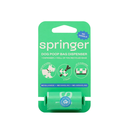 Springland Dog Poop Bag Dispenser Holder + Roll