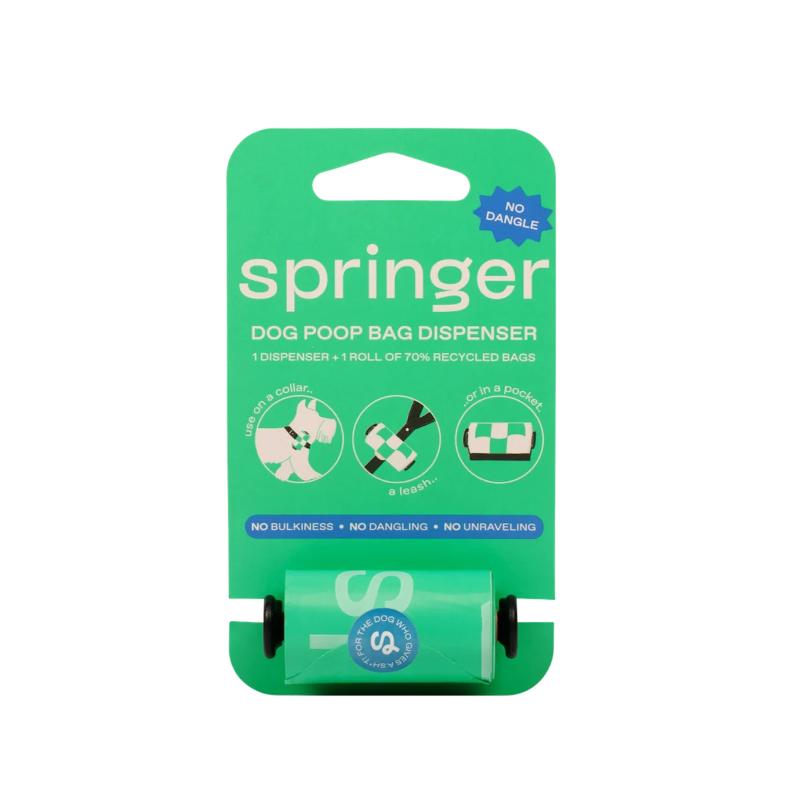 Springland Dog Poop Bag Dispenser Holder + Roll