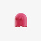 Pink ghost-shaped object on a white background
