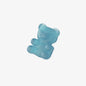 Blue gummy bear on a white background
