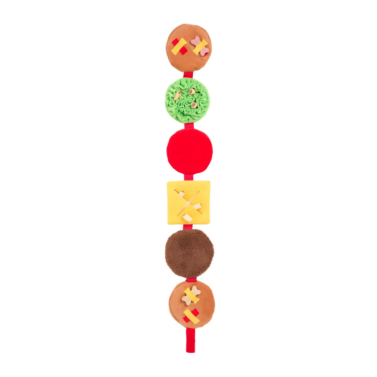burger toy unfolded vertically on a white background